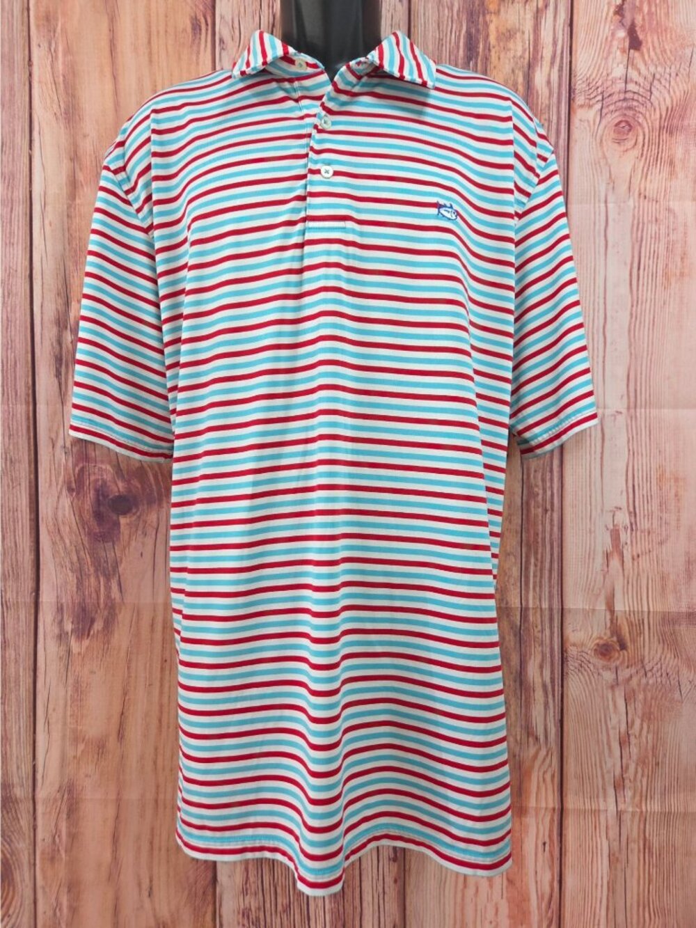 Southern Tide Tide To Trail Red/Blue Striped Polo XXL